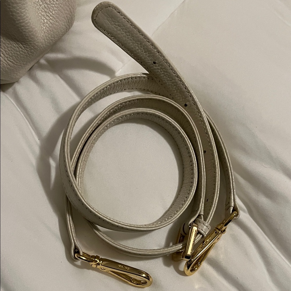 MCM Cream Leather Drawstring Tassel Shoulder Bag - Picture 14 of 14